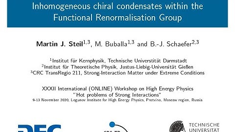 Martin Jakob Steil, Inhomogeneous chiral condensates within the Functional Renormalisation Group