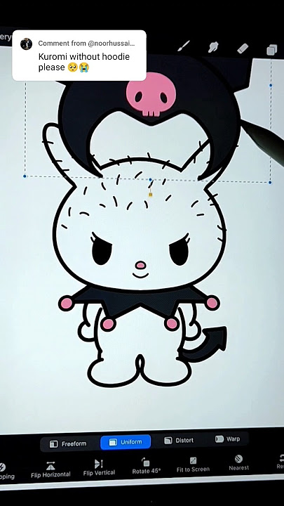 Kuromi EXPOSED 💀 jk will draw her normal too 😂 #kuromi #sanrio #hellokitty #cute #drawing #funny