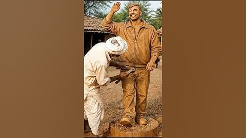 Indian Craftsman Hand-Carves Lifelike MrBeast Wooden Statue #woodcraft #mrbeast #ai #woodworking