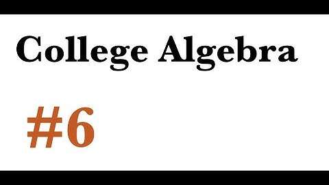 College Algebra - 6 - Graphs of Equations (1.5 Part 2)