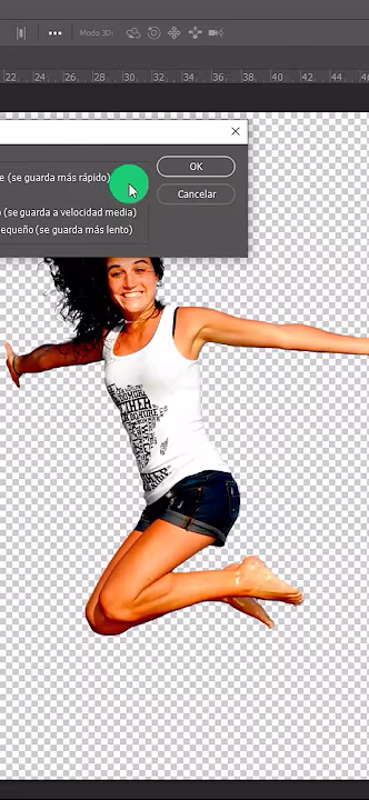 Tutorial de Photoshop: Cómo crear imágenes PNG con fondo transparente paso a paso PARTE 3 #shorts