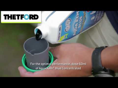 Video: Thetford Dry Closet Fluids: B-Fresh Green, Aqua Kem And Aqua Kem Blue For The Upper Toilet Tank, Instructions For Use