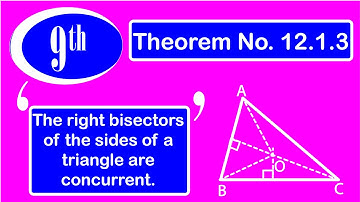Theorem the right bisectors of the sides of a triangle are concurrent