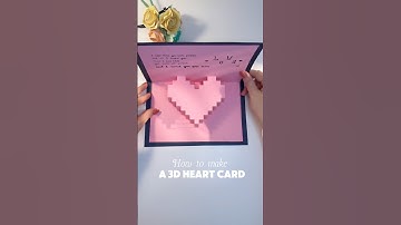 How to make a 3D pop-up heart card#gift #diy #cardcreations #popupcard