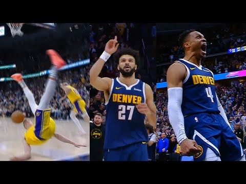 Jamal Murray and Russell Westbrook clutch buckets after Dalton Knecht scary fall 😳