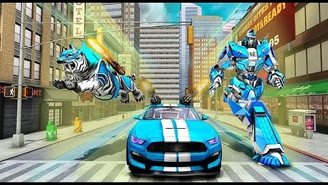 US Police Transform Robot Car White Tiger Game Android Gameplay.