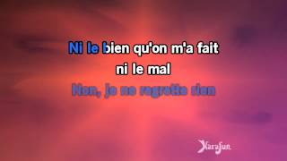 Video thumbnail of "Karaoké Non, je ne regrette rien (Live à la Tour Eiffel) - Johnny Hallyday *"