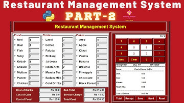 Restaurant Management System Part-2 | Python Tkinter GUI Desktop Application | Step By Step Tutorial