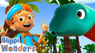 blippi faces the biggest dino angie the argentinosaurus blippi wonders educational videos for kids