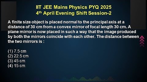 A finite size object is placed normal to the principal axis at a distance of 30 cm from #jeemain2025