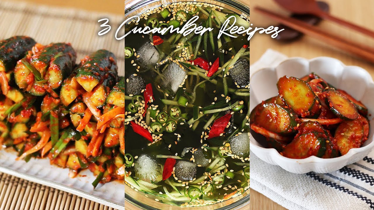 韓国のきゅうりのおかず3品のレシピ オイソバギ きゅうりキムチ きゅうり冷スープ Youtube