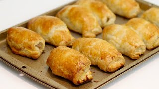 Easy sausage rolls recipe with puff pastry, filling and mustard!
craving australian rolls? these are for you! flaky homemade pigs in a
blanke...