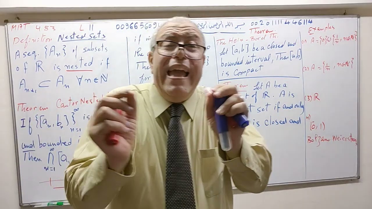Mat483, Topology L11,Nested intervals,Hein Borel theorem, Bolzano Weierstrass theorem