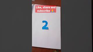 How to cut number '2'#paper cutting art#shorts@vijaylaxminart1646