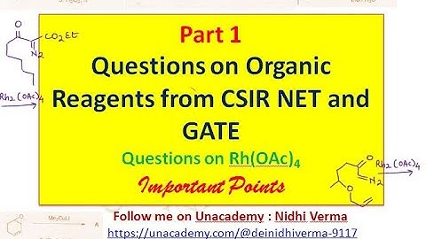 Questions on Organic Reagents from CSIR NET and GATE