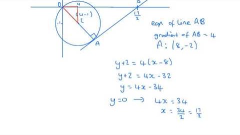AS Pure Maths - Circles OCR C1 June 2017 q10ii