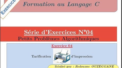 Formation C - Série 04 - Exercice 04 - Tarification d