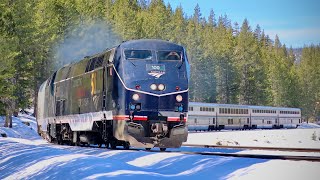 Amtraks Midnight Blue Locomotive Leads the California Zephyr! ~ AMTK 100!
