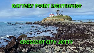 Battery Point Lighthouse and Jetty in Crescent City, California