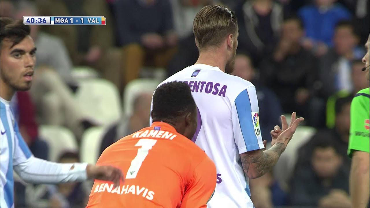 Gol de Kameni en propia puerta (1-1) Málaga CF - Valencia CF