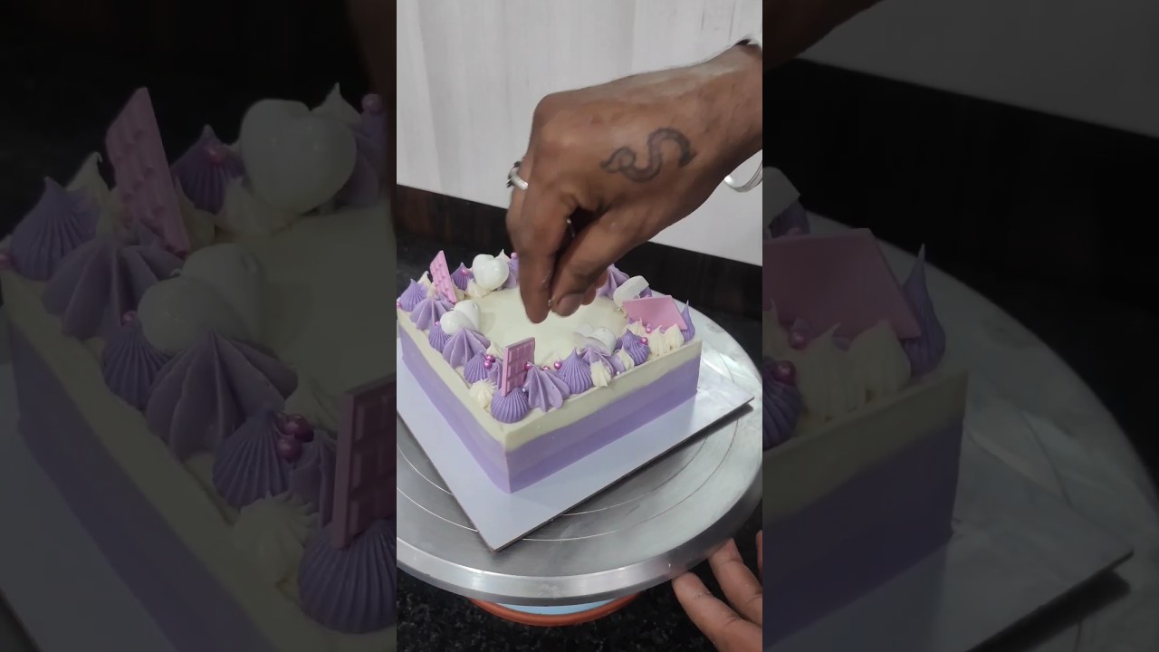 blueberry square cake design/ cake decoration