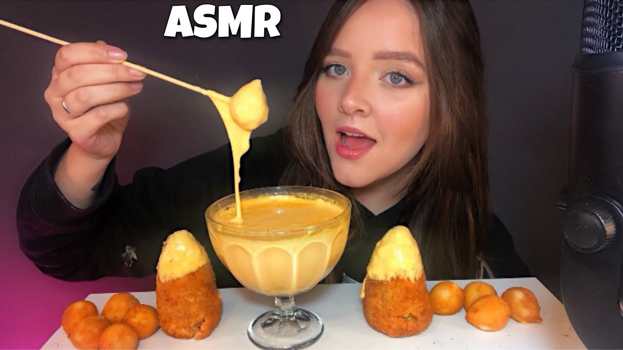 ASMR FONDUE DE COXINHA MUKBANG BRASIL (Sons de Mastigação) SEM FALAS | CAMILE ASMR
