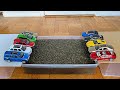 Various Cars Moving And Falling Into The Water - Model Cars