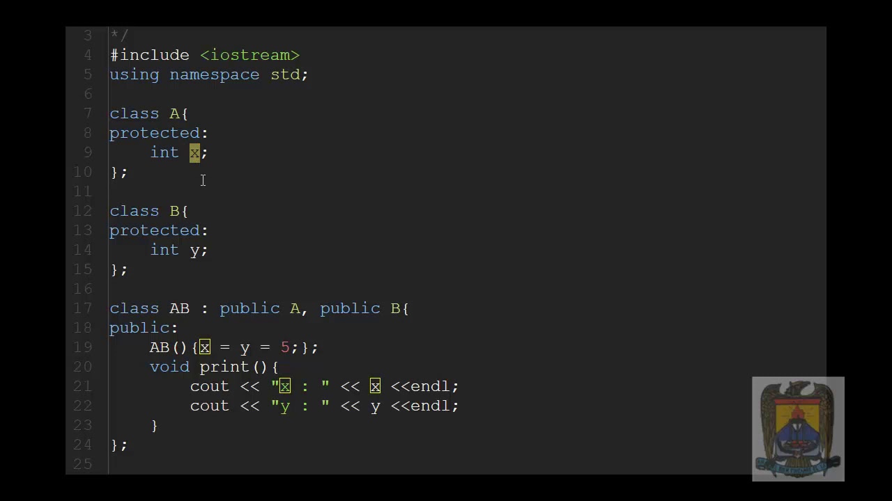 Ejemplo supersimple de herencia múltiple en C++ - YouTube