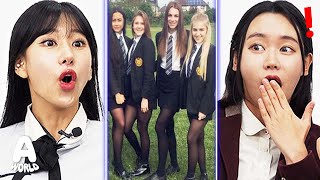 Koreans React to American Private High School VLOG For The First Time!