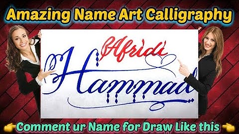 Hammad Afridi Name Signature Calligraphy Status | How to Draw, Cursive Calligraphy with Cut Marker