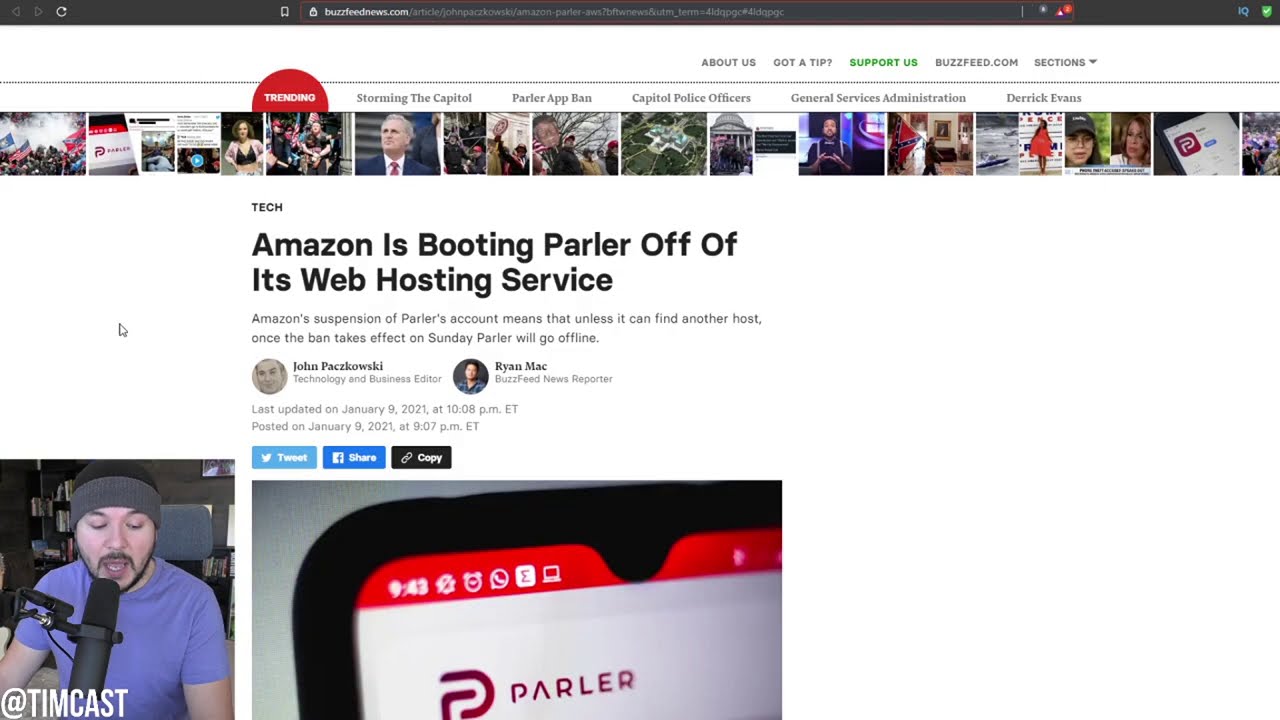 Amazon Says Its TERMINATING Parler, Social Platform Will be GONE By Tonight As Purge Accelerates
