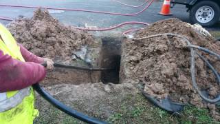 Directional Boring with Pneumatic Drill for AT&T Residential Fiber