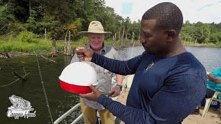 Fishing with the world's largest BOBBER for monster fish!!!!