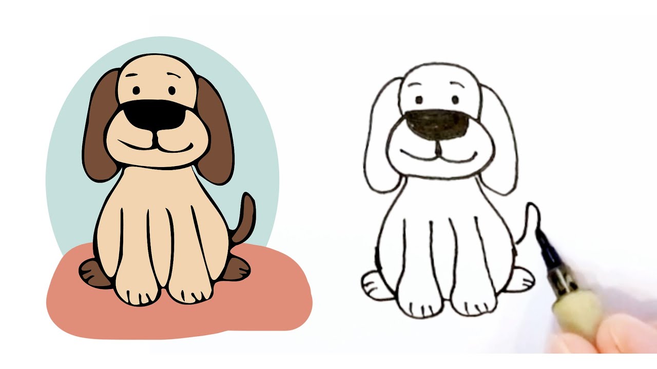 Как се рисува куче по лесен начин - YouTube