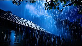 Beat Stress &amp; Insomnia in 3 Minutes with Heavy Rain and Roaring Thunderstorm on a Tin Roof at Night.