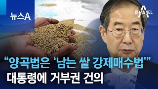한덕수 “양곡법은 ‘남는 쌀 강제매수법’”…대통령에 거부권 건의 | 뉴스A