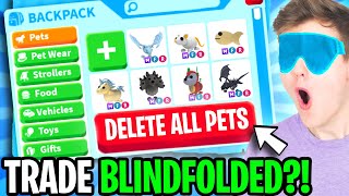 Can We Beat The BLINDFOLDED TRADE CHALLENGE In ADOPT ME?! (ADAM GOT SCAMMED!?)