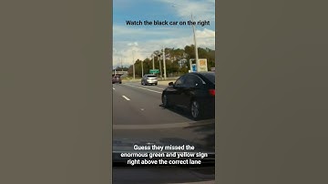 Black car gets lost at intersection, blocks traffic, & crosses double white line bike lane #dashcams