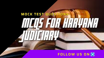 MCQs for Haryana Judiciary || Mock Test ||