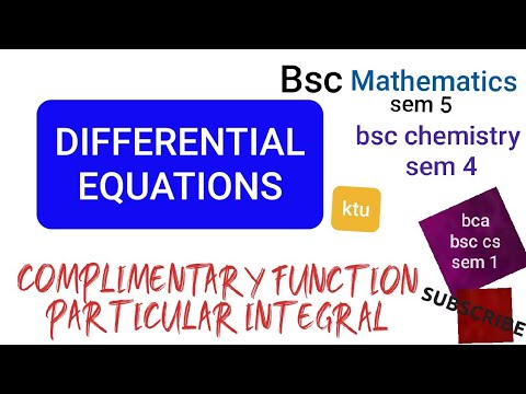 sem 1 bca bsc cs differential equations basis class for all college students.cf+pI @veena's maths