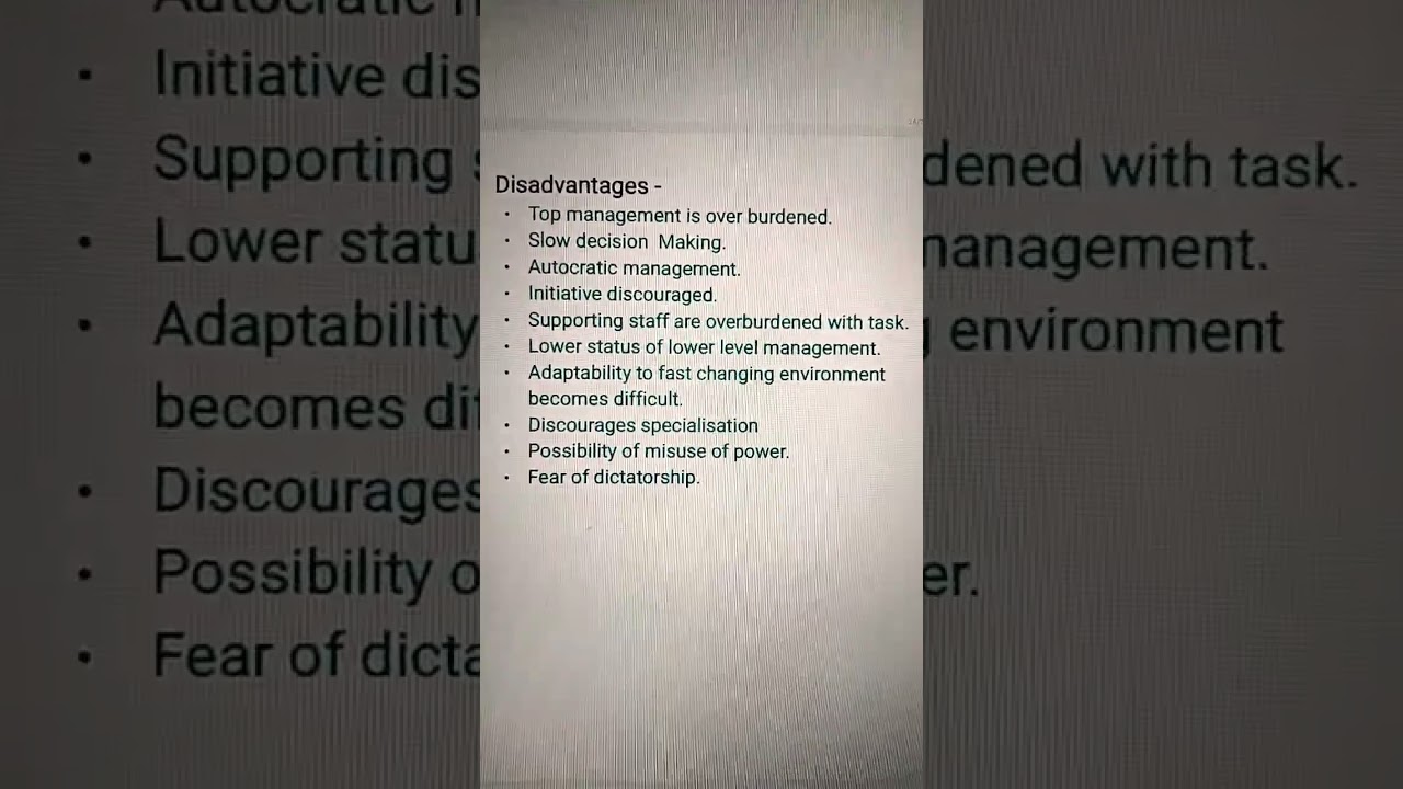 CENTRALISATION - Meaning, Advantages and Disadvantage