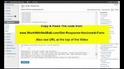 How To Create A Get Response Horizontal Opt In Form For WordPress