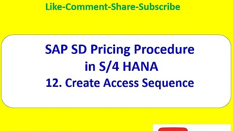 SAP SD Pricing Procedure (Create Access Sequence)