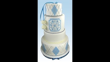 Snowflake Sweater Argyle Pattern Winter Wedding Cake Decorating How-To Video Tutorial Part 12