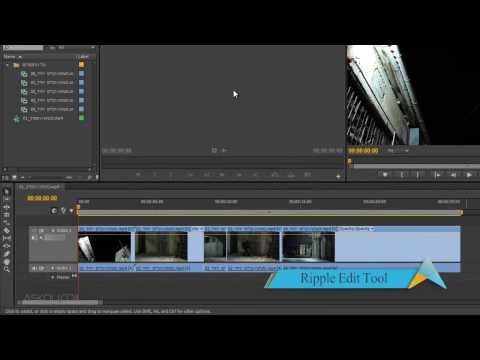 קורס פרמייר פרו - Premiere Pro - הזזת נקודת העריכה בעזרת  Ripple Edit Tool