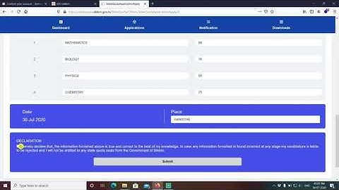 Online registration procedures for Sikkim State quota seats