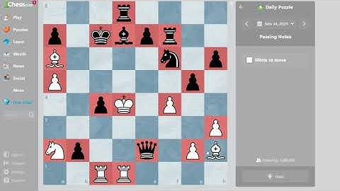 🎯Daily Chess Puzzle! Passing Notes (November 14, 2025) #chess #dailychess #puzzle