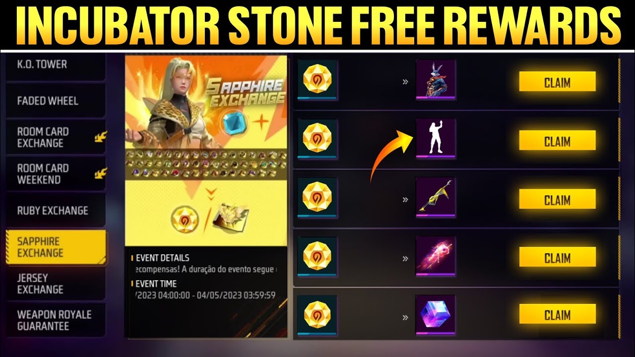 Exchange Incubator Stone Free Rewards 😱 | Free Fire New Event | Ff New Event | Ff New Event Today