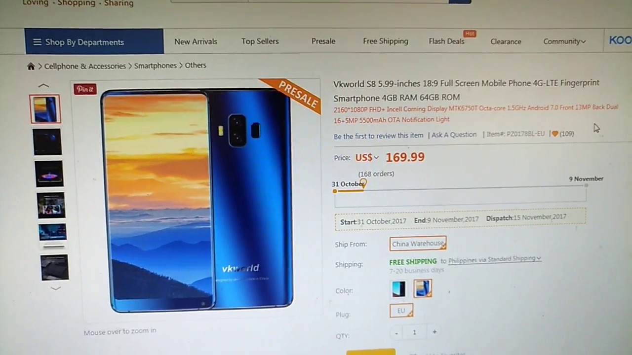 4G+64G VKworld S8 Pre-order for $169.99 on Tomtop