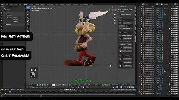 Testing new version Blocksurfaces :Asterix Fan Art Timelapse